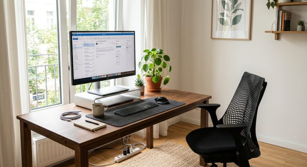 Arbejdsskrivebord hjemme: Møbler og setup